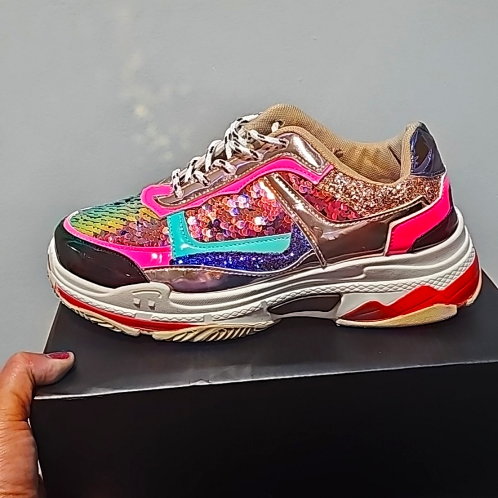 Fun  color changing Unicorn sequin shoes size 10